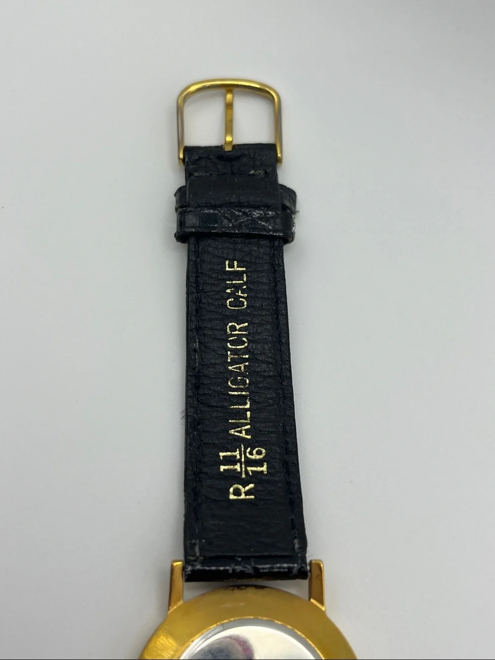 Men's Pacific Pride Gold Case Black Leather Strap Watch